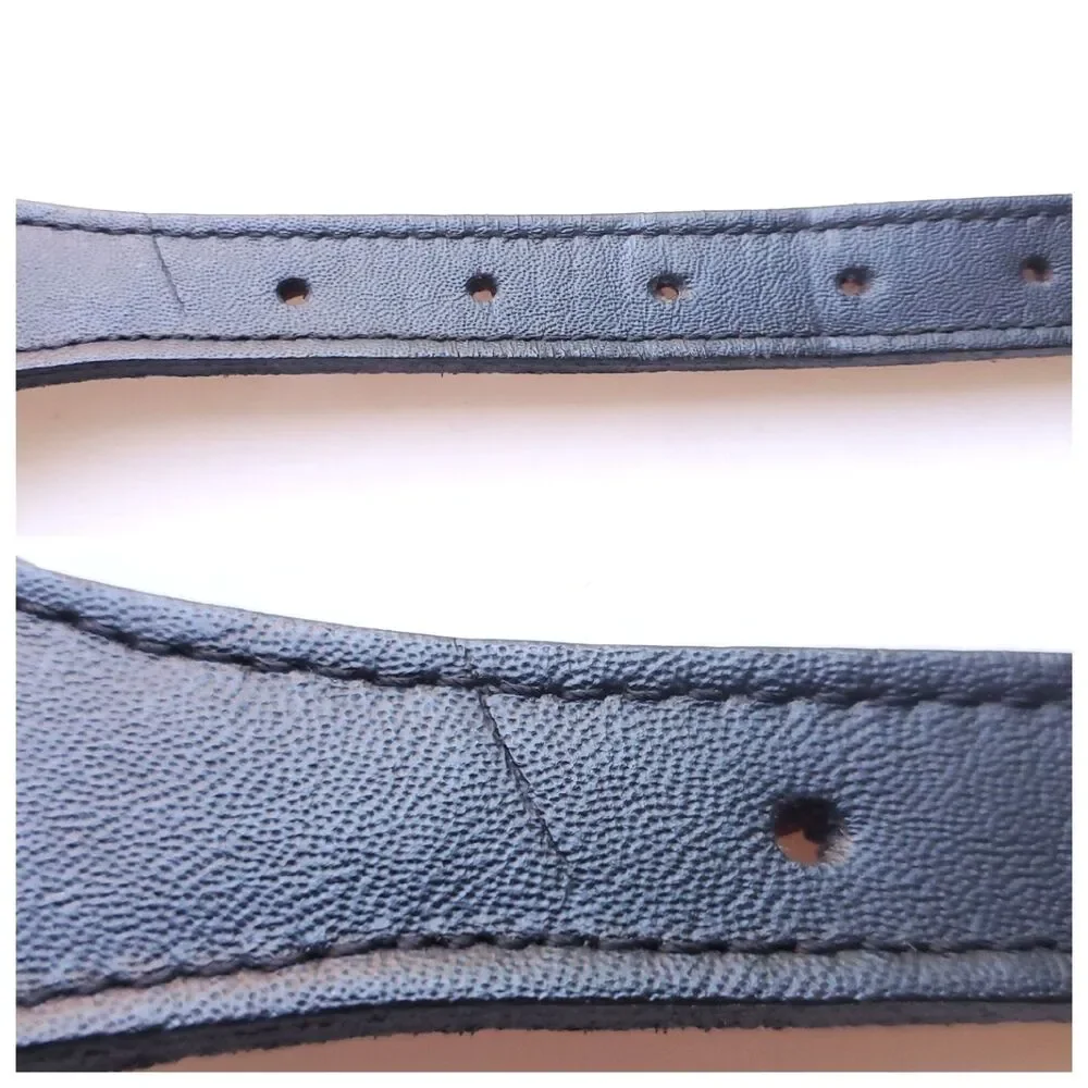Nocona Belt Co Black Leather Belt 36 Silvertone Buckle Western Cowboy 1 1/8
